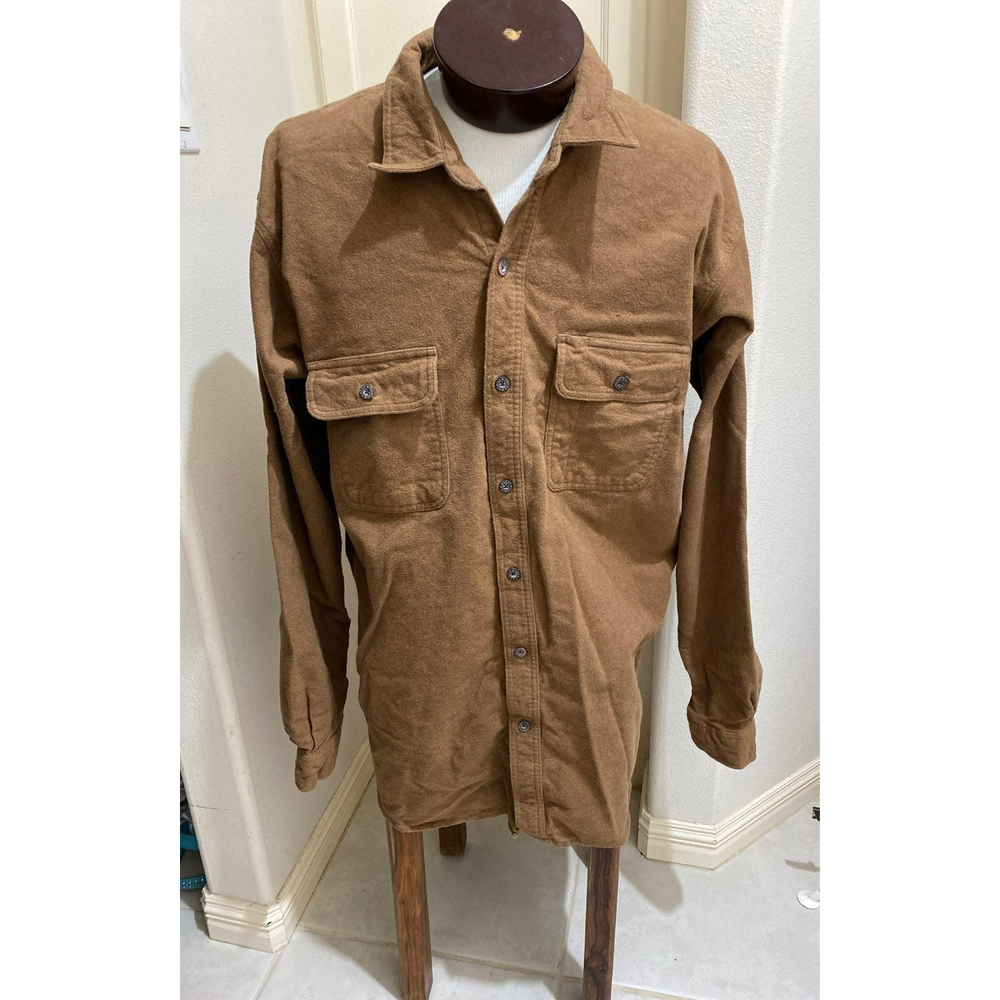 Mens MOOSE CREEK Flannel Shirt 2XL Brown Long Sleeve Warm Thick